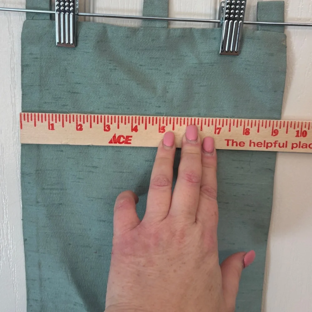 Original Embroidered Wall Hanging with Abstract Design Green Yellow Blue - Picture 4 of 5